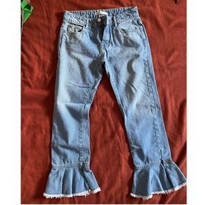 Zara Denim with Flare Ruffle